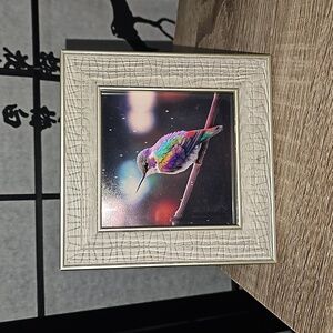 Framed 4x4 Hummingbird Fantasy Art Watercolor‎ Oil Painting Print